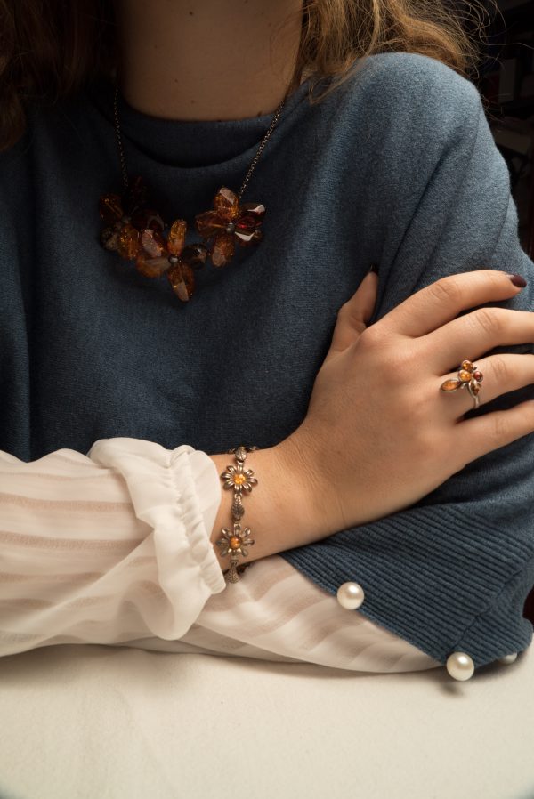 Bracciale - anello - collana fiori