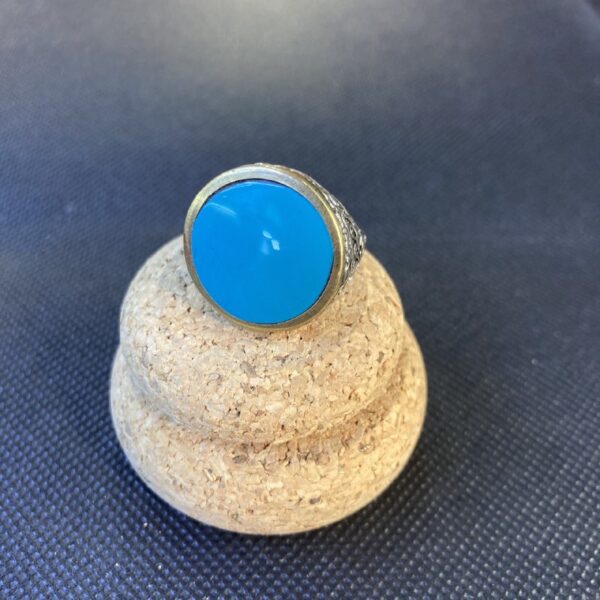 Anello con pietra naturale rotonda - immagine 3