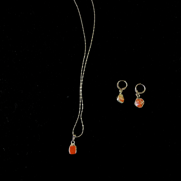 Collana e orecchini Diaspro Rosso