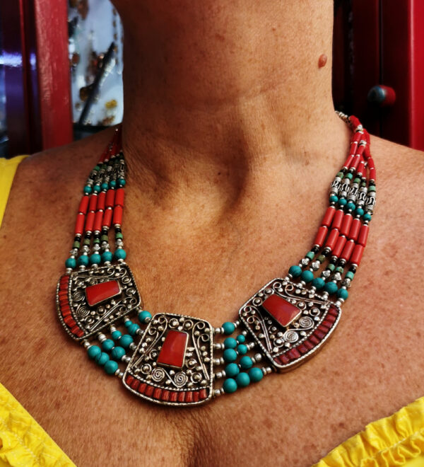 Tibet - Collana Corallo Turchese