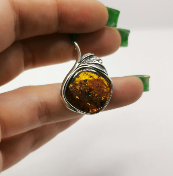 Apple shape amber pendant