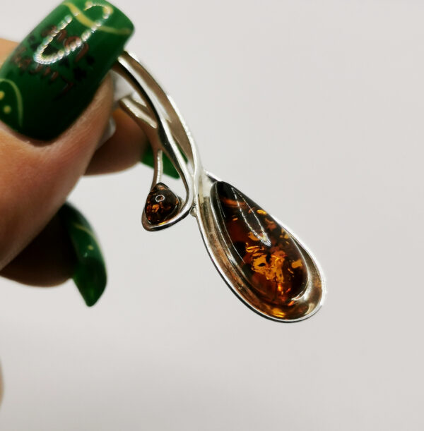 Drop shape amber pendant