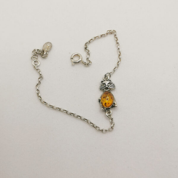 Bracciale Gatto con ambra - immagine 2