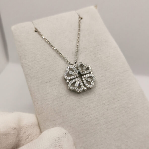 Lucky charm - fourleaf clover necklace - immagine 2