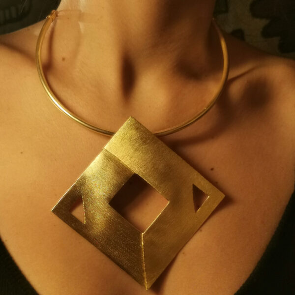 Collana rigida Rombo - Ottone placcato