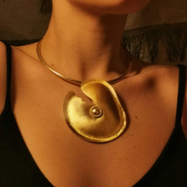 Collana rigida Conchiglia - Ottone placcato