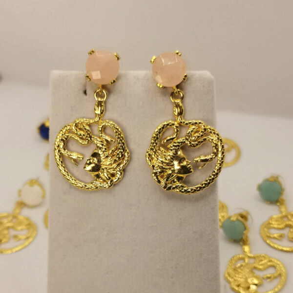 Orecchini Medusa con Agata - immagine 2