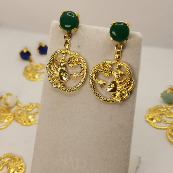Orecchini Medusa con Agata - immagine 5