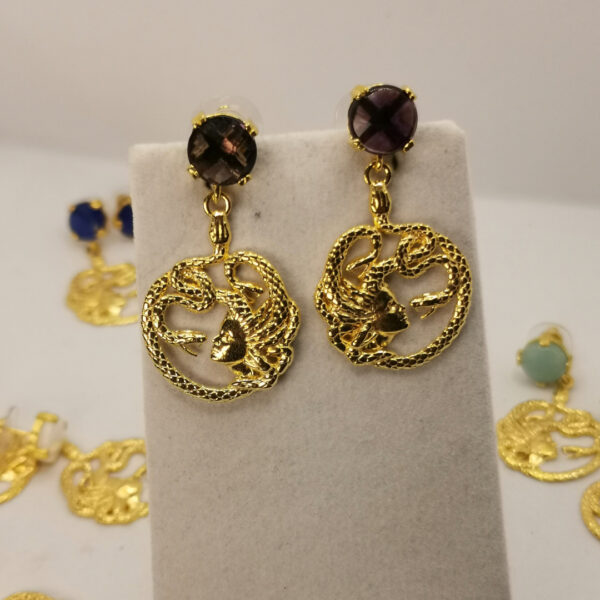 Orecchini Medusa con Agata - immagine 4