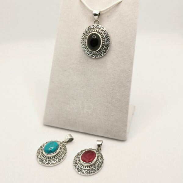 Engraved Pendant - Oval stone - immagine 3