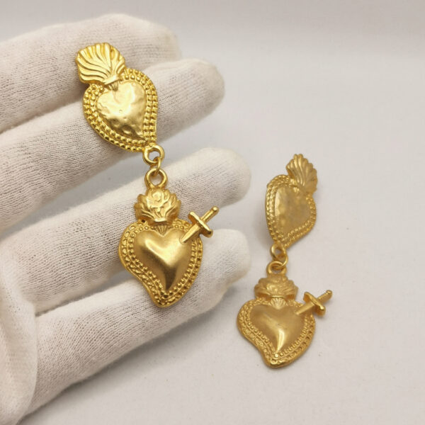 Two - Sacred heart earrings - immagine 2