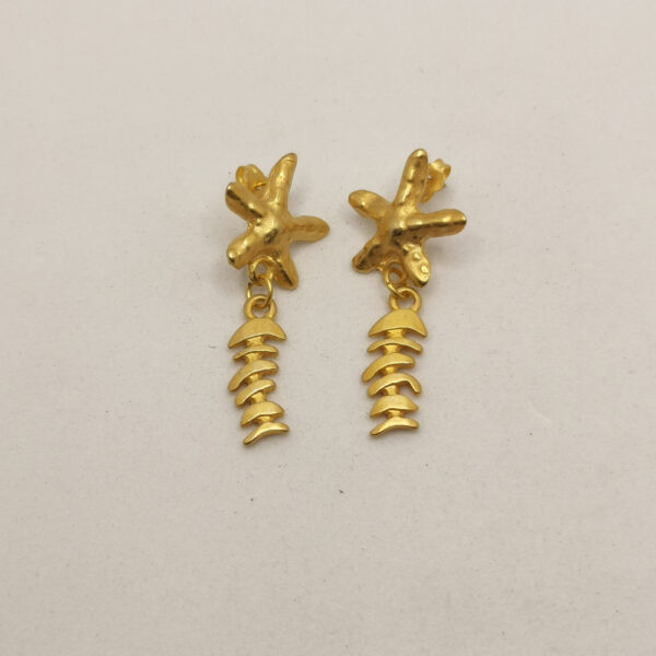 Vintage earrings - Star fish & fish bone - immagine 2