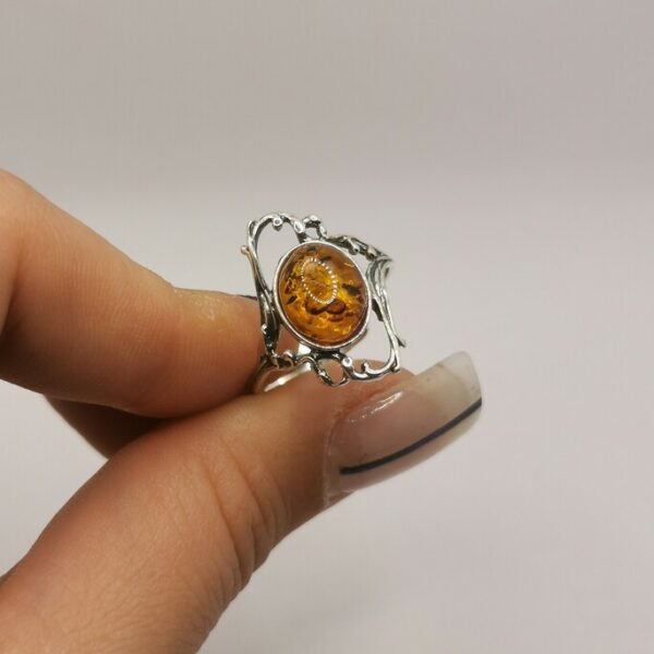 Anello Fluid silver Amber
